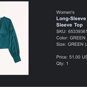 Abercrombie & Fitch Teal Long-Sleeve Top